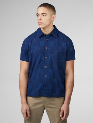 Ben Sherman B by Ben Sherman Indigo Check Shirts Navy | CORDMY-653