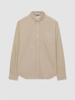 Ben Sherman Beatnik Oxford Garment Dye Shirts Grey | OMAFTC-137