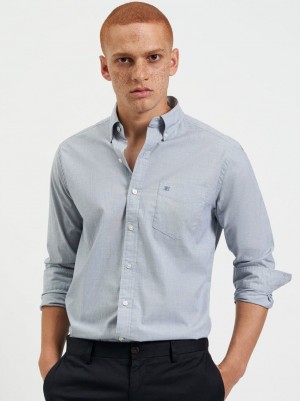 Ben Sherman Beatnik Wash Long-Sleeve Shirts Navy | OWCVRU-760