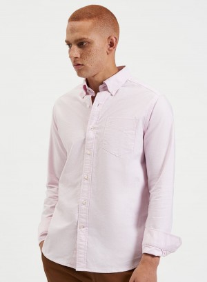 Ben Sherman Brighton Oxford Organic Shirts Pink | OHXYQM-978