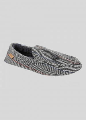 Ben Sherman Cliveden House Moccasin Slipper Grey | RWUXGQ-271