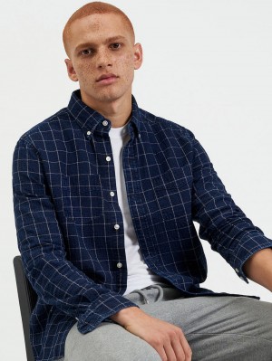 Ben Sherman Dalston Blues Beatnik Shirts Indigo | OAZIUV-248