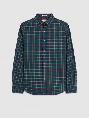 Ben Sherman House Tartan Twill Shirts Green | KYGNJT-304