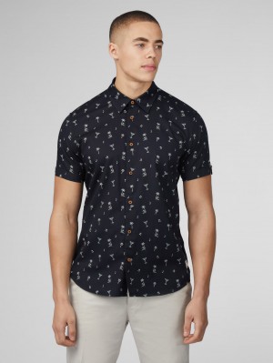 Ben Sherman Scattered Shirts Black | ELMRPC-923