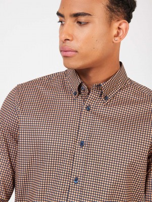 Ben Sherman Signature Chevron Shirts Orange | WTXJLV-925