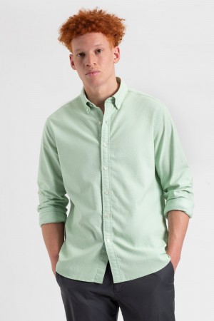 Ben Sherman St. Ives Resort Oxford Shirts Green | ZFTHAX-362