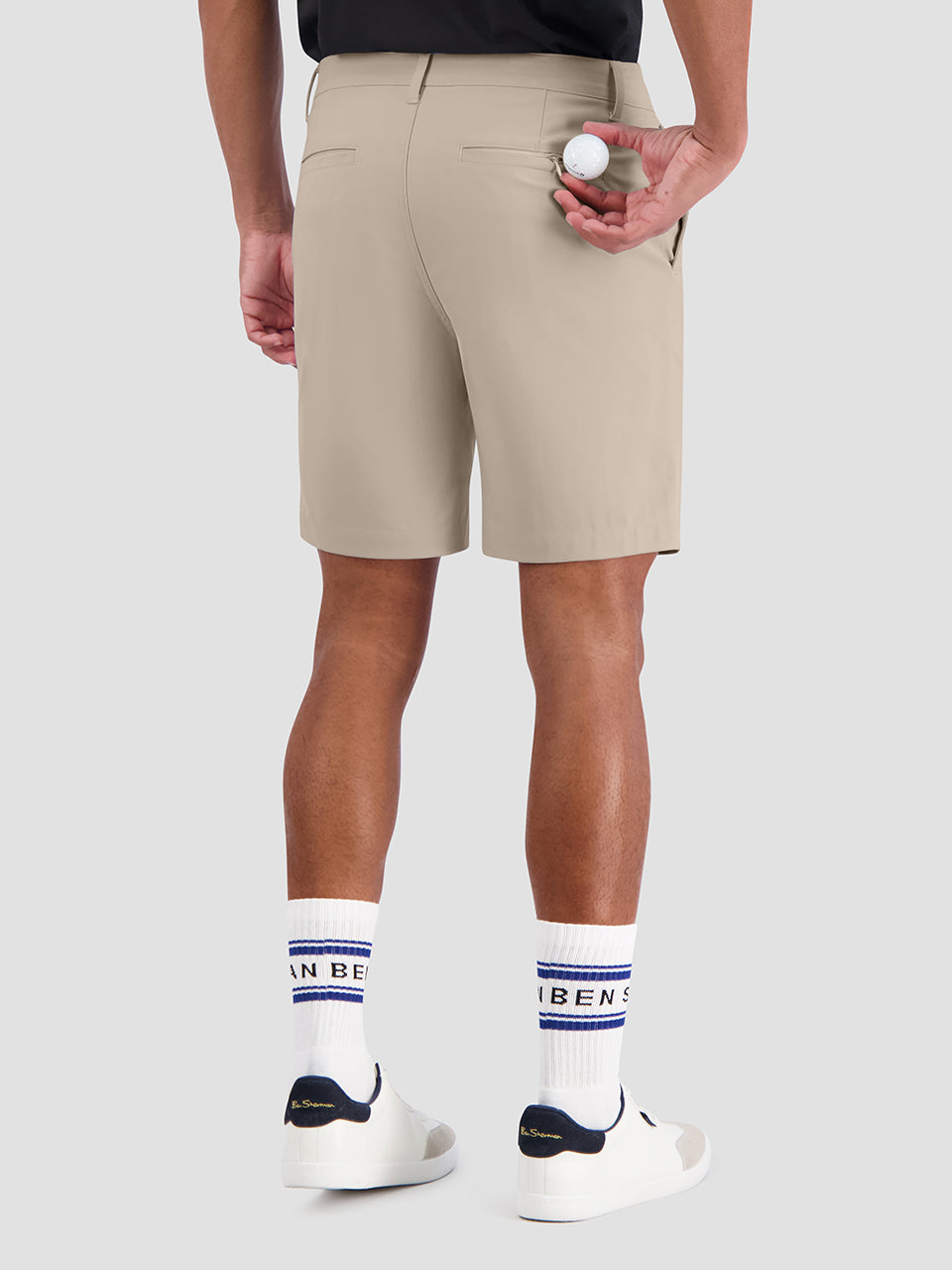 Ben Sherman 4Way Stretch Tech Shorts Khaki | CMOEWR-203