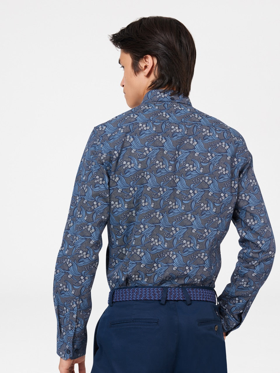 Ben Sherman Art Nouveau Floral Shirts Navy | QLRXWD-906