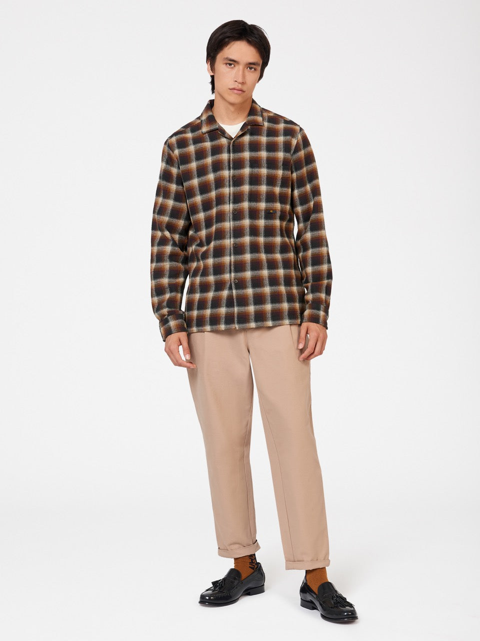 Ben Sherman B by Ben Sherman Ombre Check Shirts Brown | CTZSFG-691