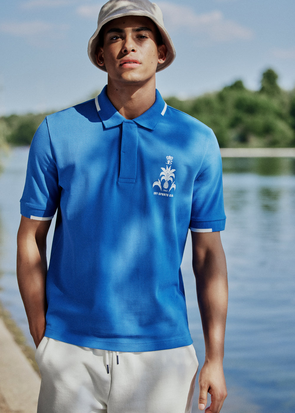 Ben Sherman B by Ben Sherman Sports Club Embroidered Polo Shirts Blue | SYZWNG-816