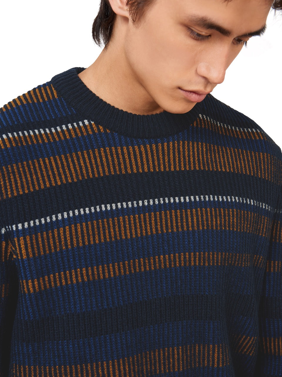 Ben Sherman B by Ben Sherman Stripe Knitwear Navy | ATJWSU-198