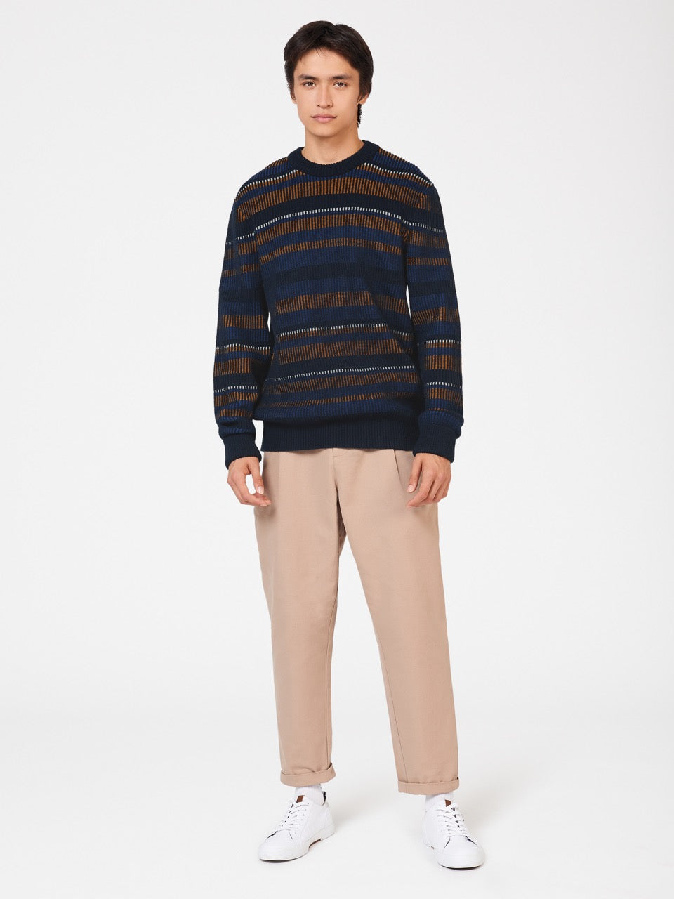 Ben Sherman B by Ben Sherman Stripe Knitwear Navy | ATJWSU-198