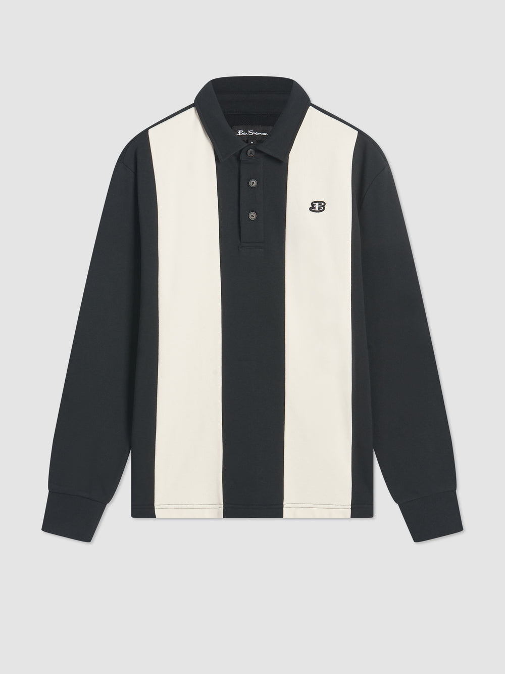 Ben Sherman B by Ben Sherman Stripe Rugby Polo Shirts Black | OIWSQY-590