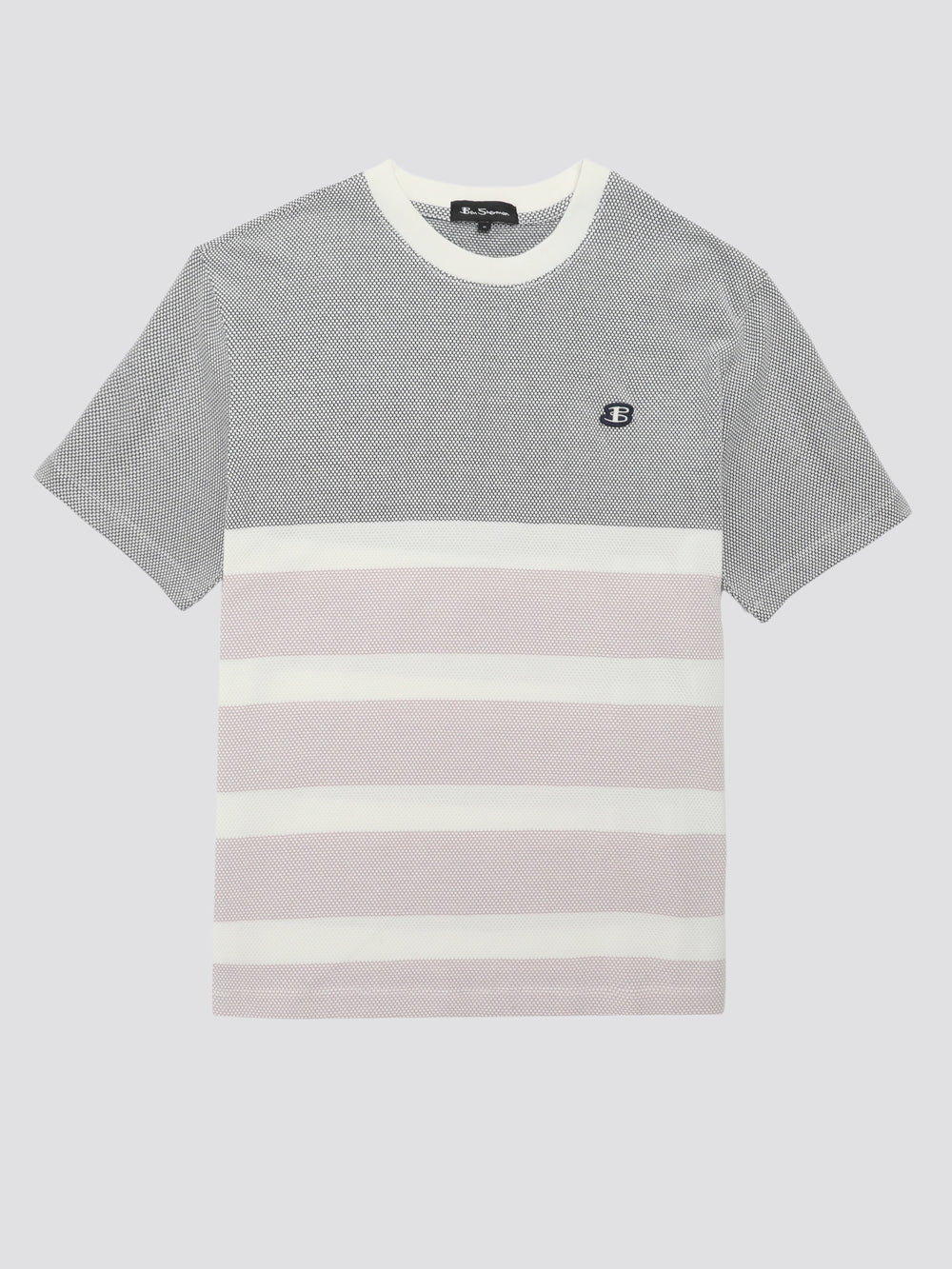 Ben Sherman B by Ben Sherman Textured Block Stripe T-Shirt Navy | ZMIVDE-472