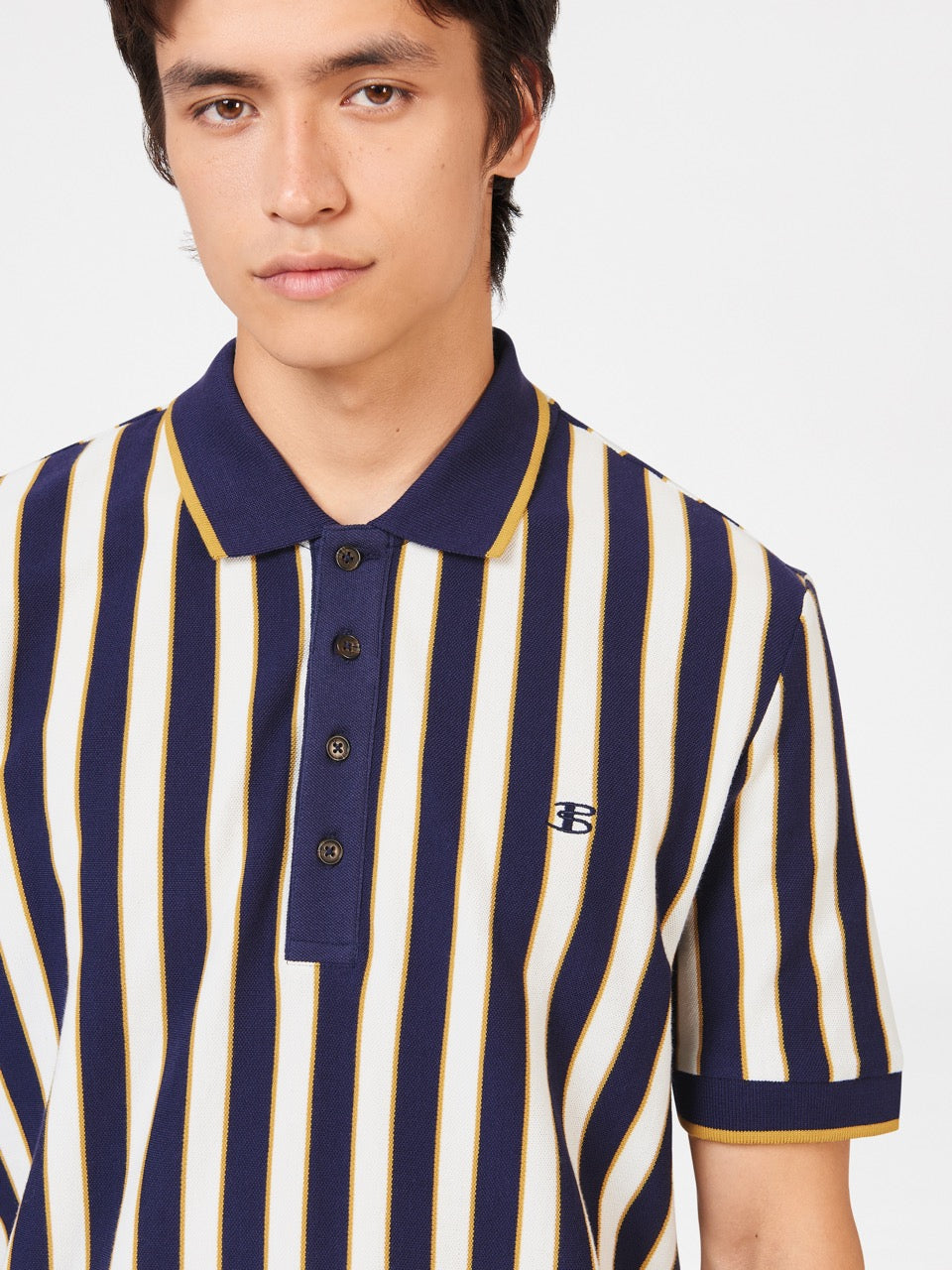 Ben Sherman B by Ben Sherman Vertical Stripe Polo Shirts Purple | ZLSYDG-687