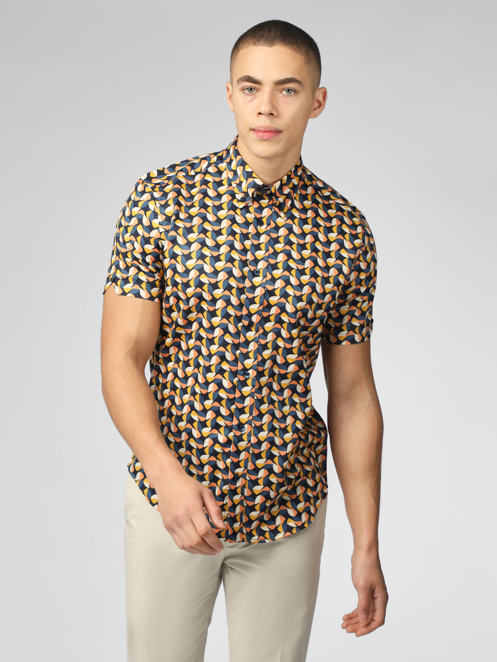 Ben Sherman Bahaus Geo Shirts Yellow | KNXILR-245