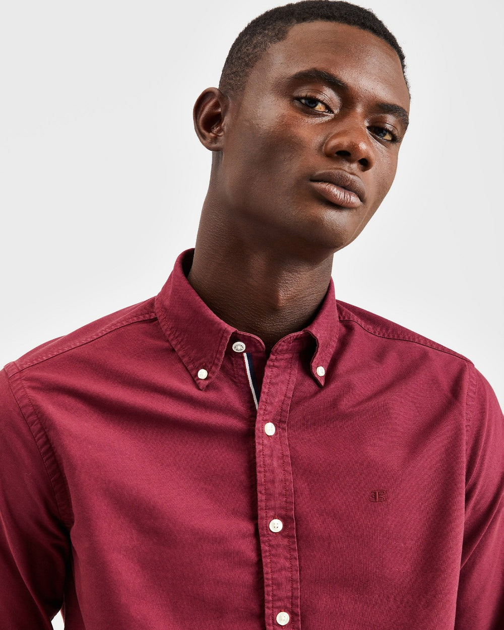 Ben Sherman Beatnik Oxford Garment Dye Shirts Burgundy | OMACHE-261