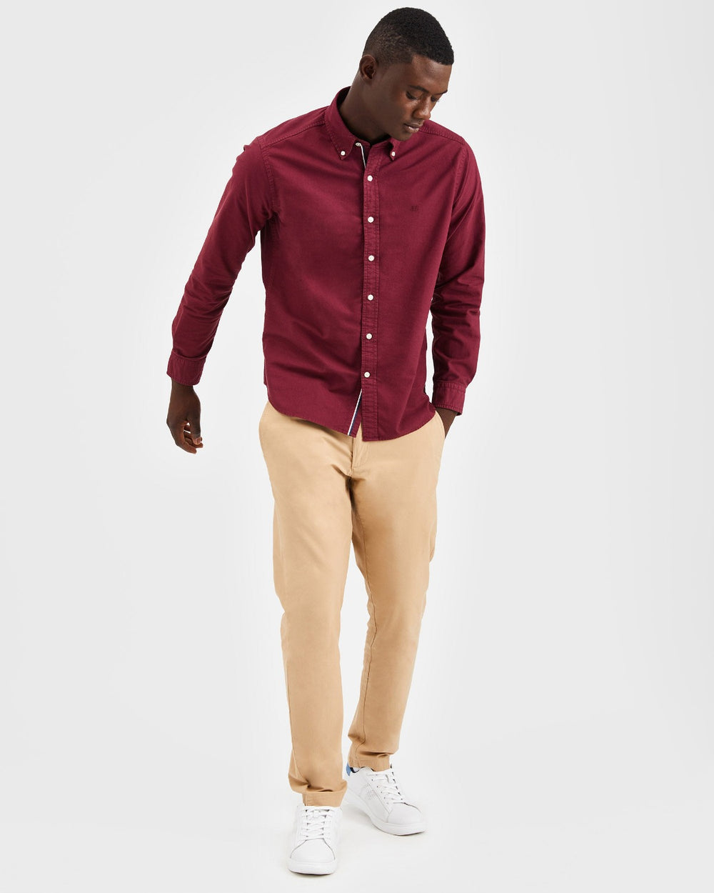 Ben Sherman Beatnik Oxford Garment Dye Shirts Burgundy | OMACHE-261