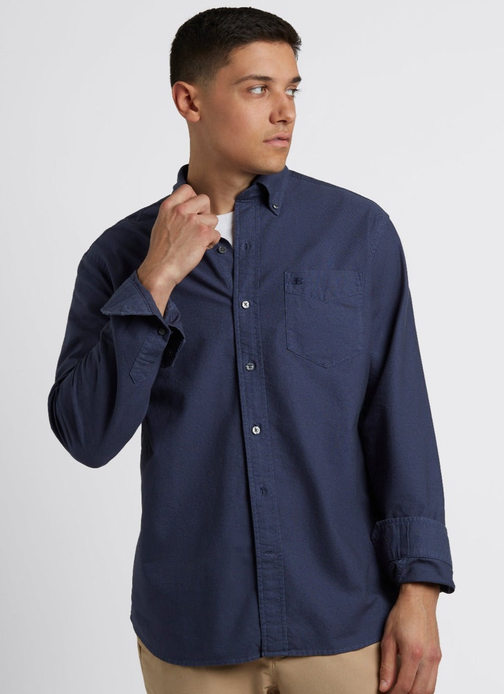 Ben Sherman Beatnik Oxford Garment Dye Shirts Indigo | XYNOCW-914