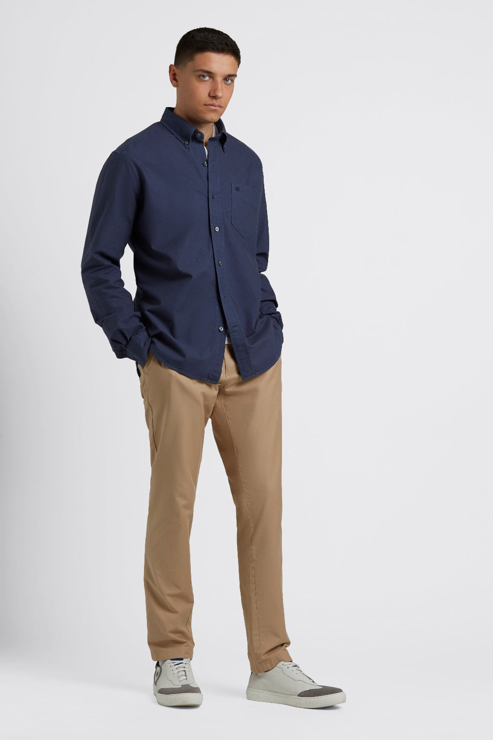 Ben Sherman Beatnik Oxford Garment Dye Shirts Indigo | XYNOCW-914