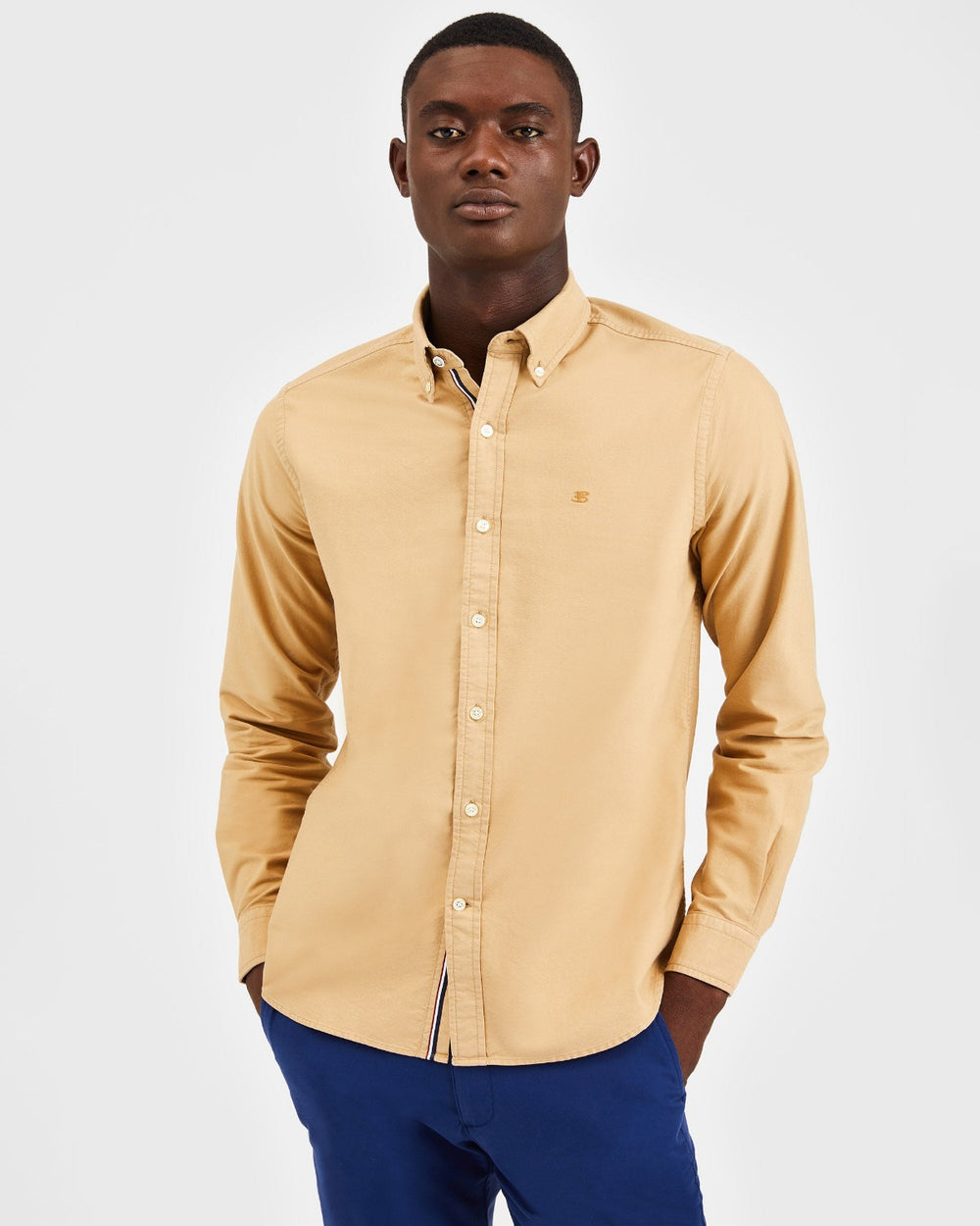 Ben Sherman Beatnik Oxford Garment Dye Shirts Khaki | WSVPTN-092