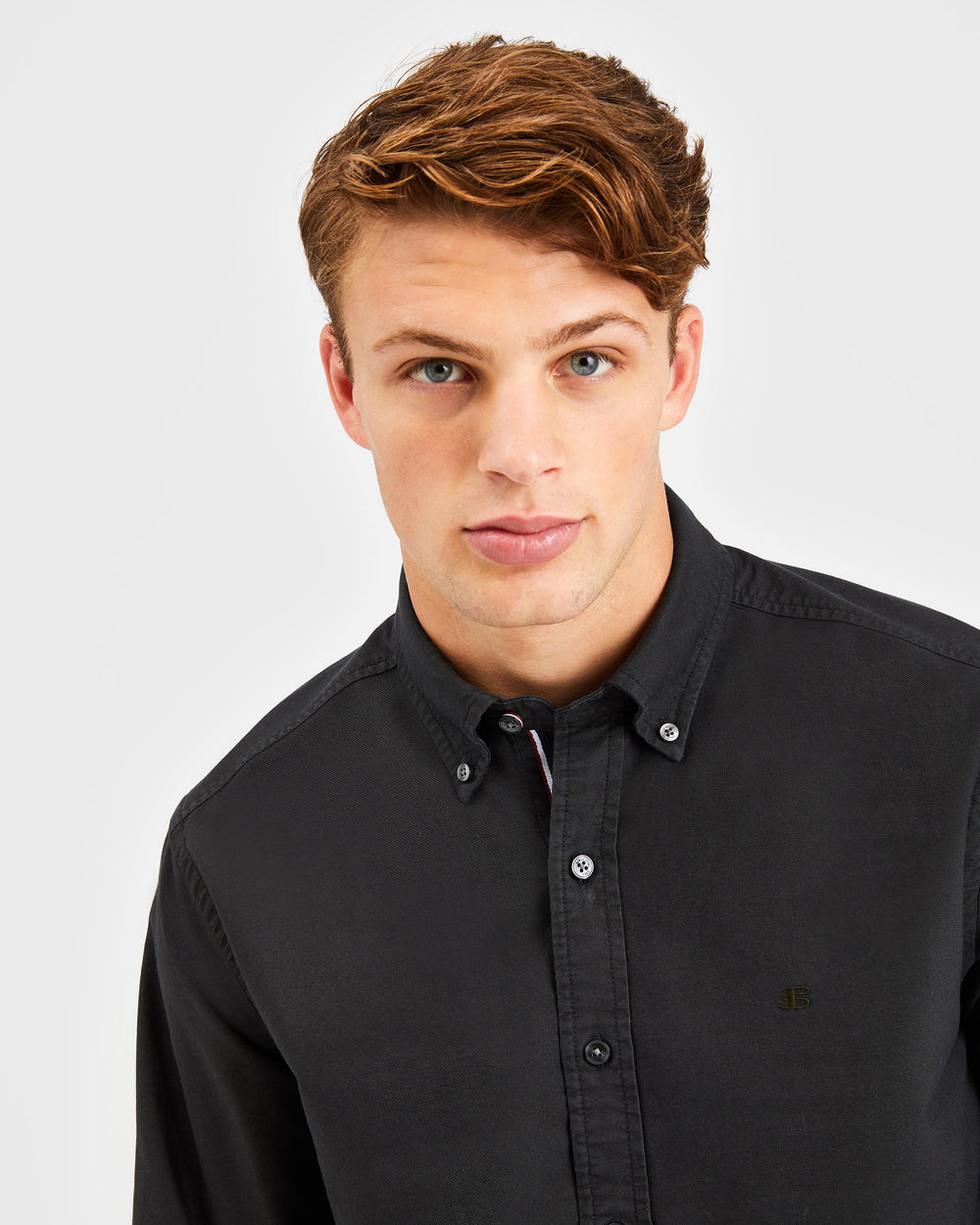 Ben Sherman Beatnik Oxford Garment Dye Shirts Black | PRVYHJ-658