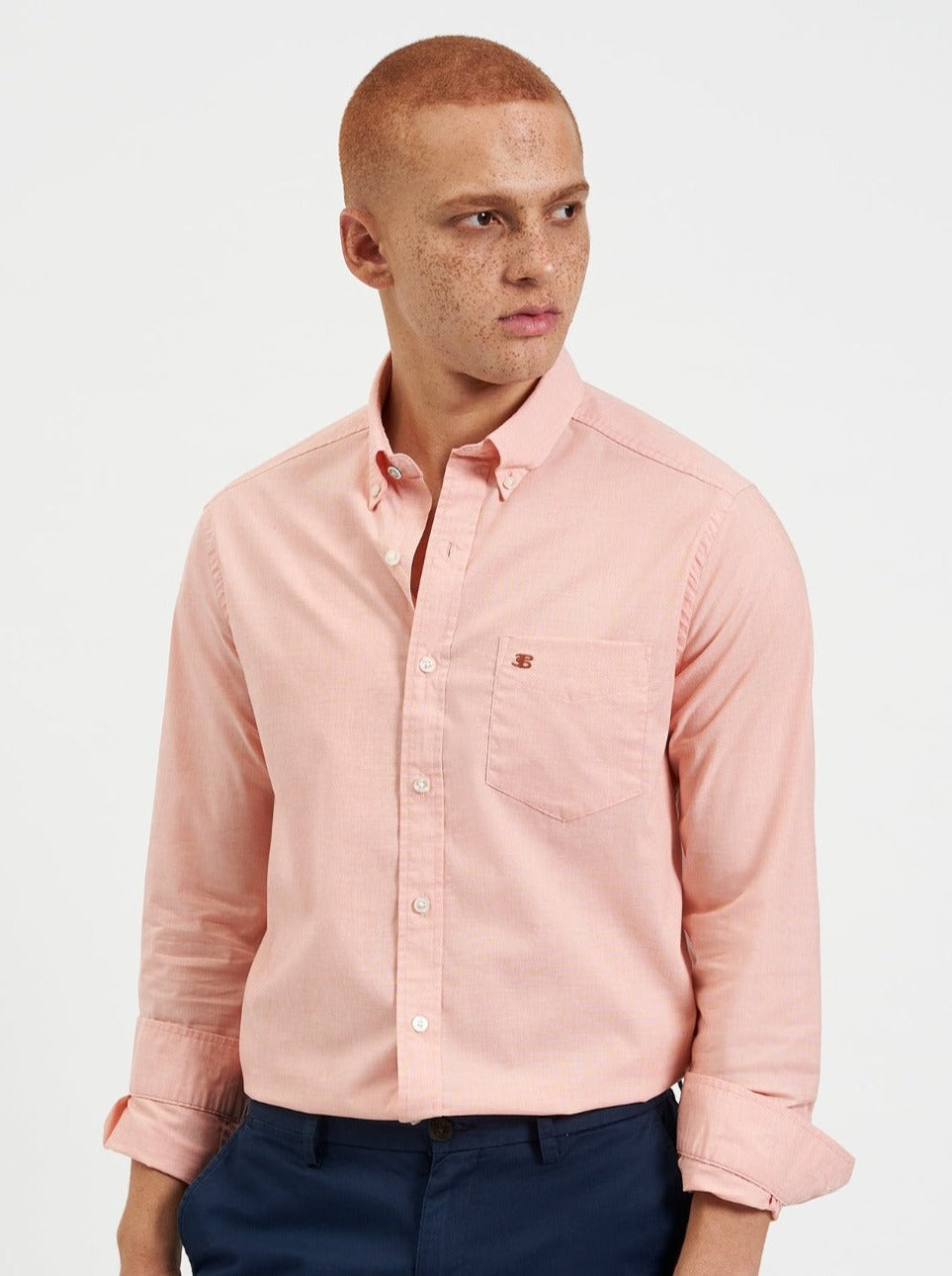 Ben Sherman Beatnik Wash Long-Sleeve Shirts Orange | BNQURW-037