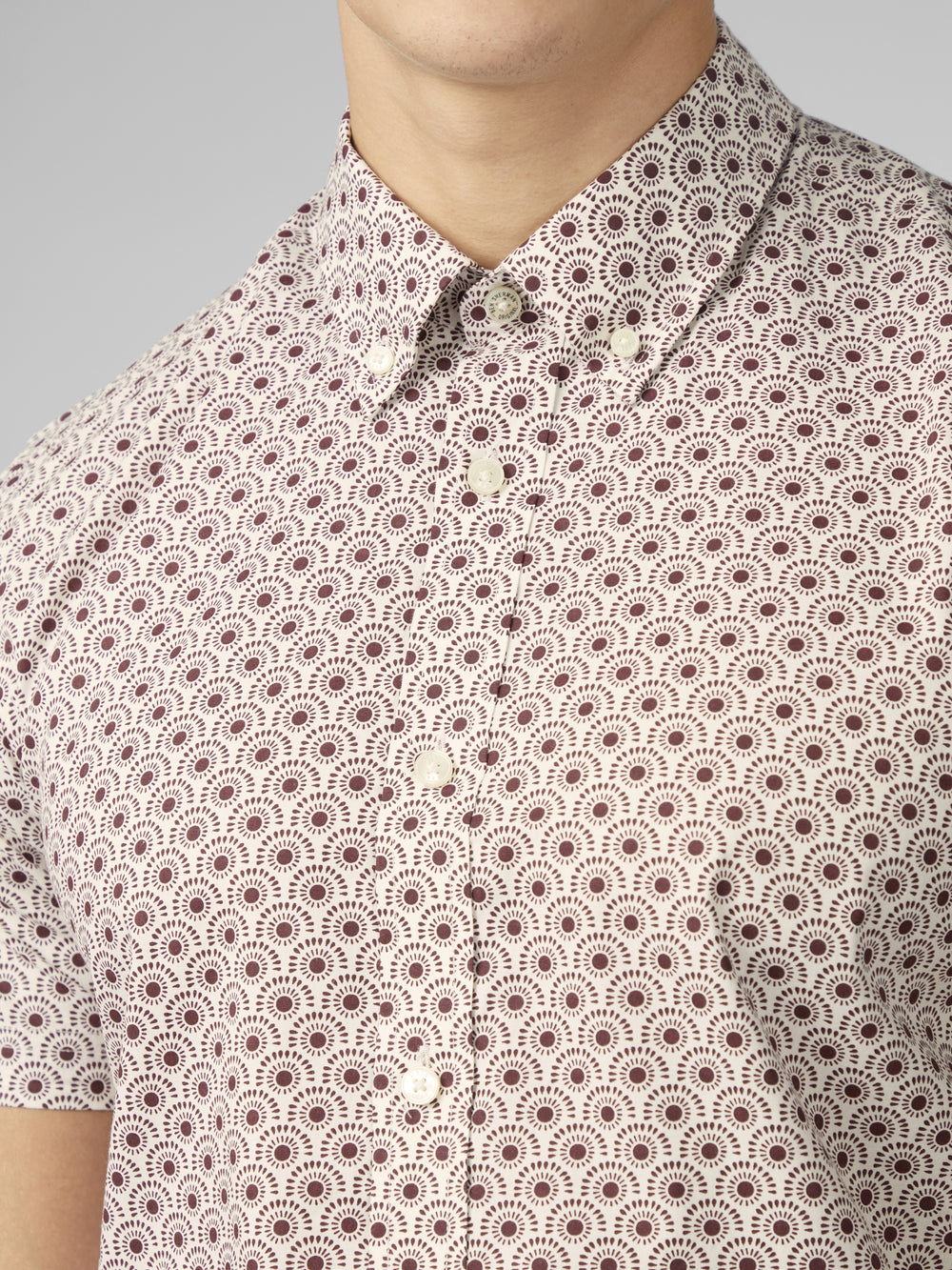 Ben Sherman Block Geo Shirts Dark Red | TOAJNI-231