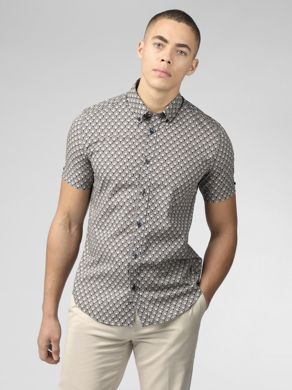 Ben Sherman Block Geo Shirts Grey | JOATMV-142