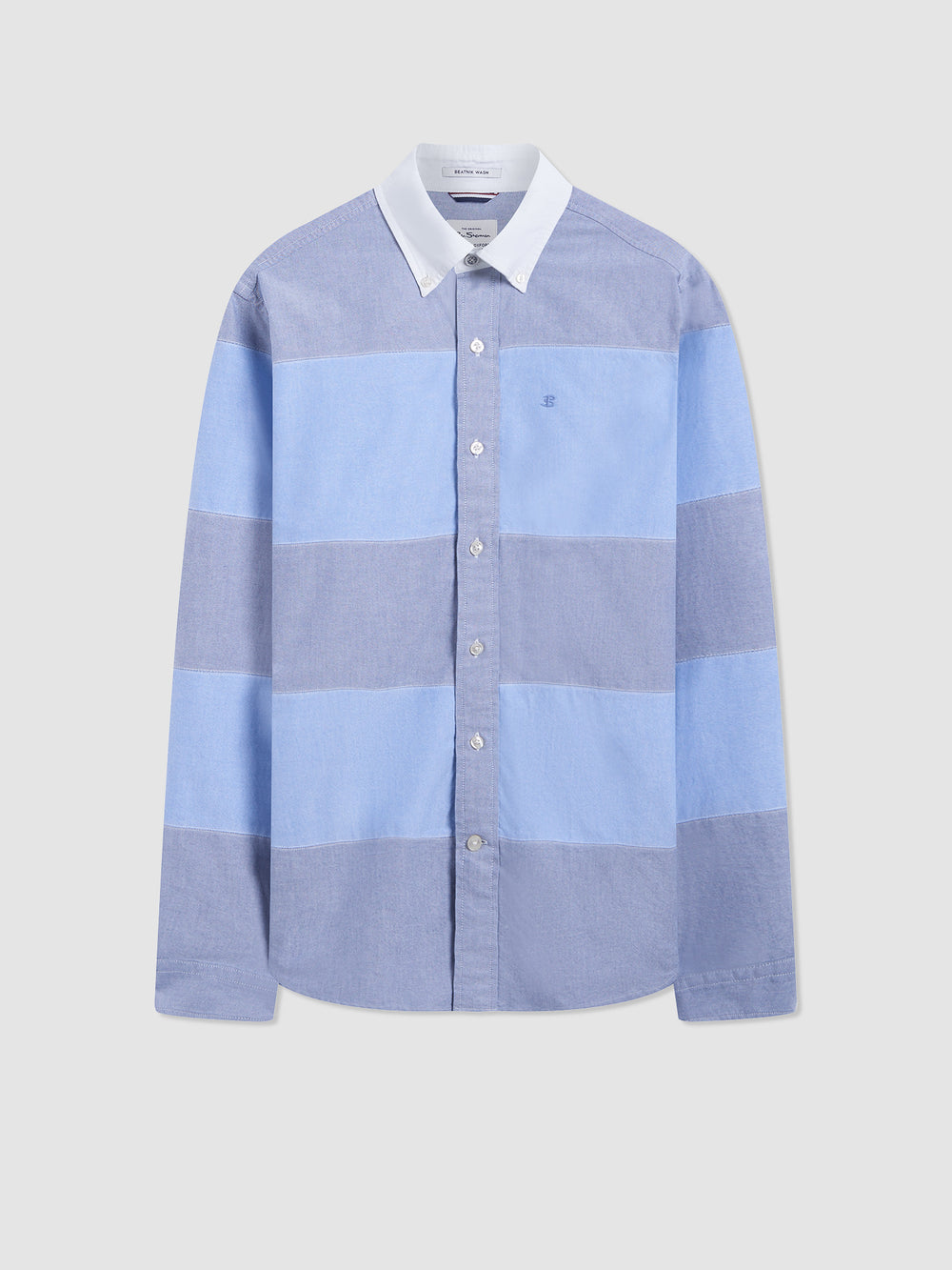 Ben Sherman Brighton Oxford Garment Dye Rugby Shirts Blue | IHJVQD-851