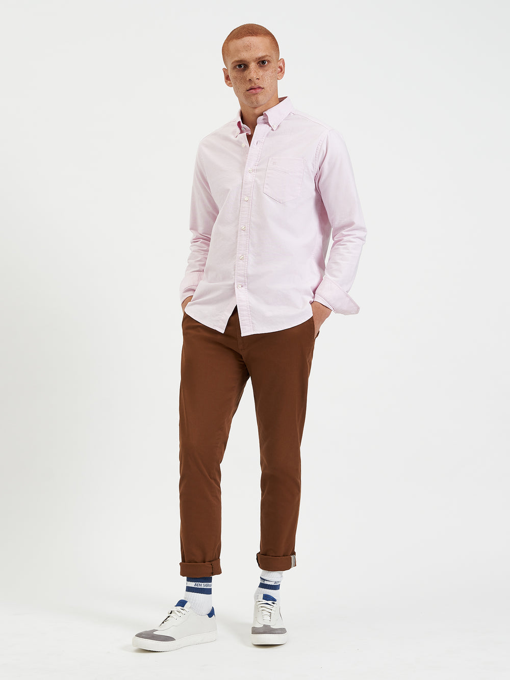 Ben Sherman Brighton Oxford Organic Shirts Pink | OHXYQM-978