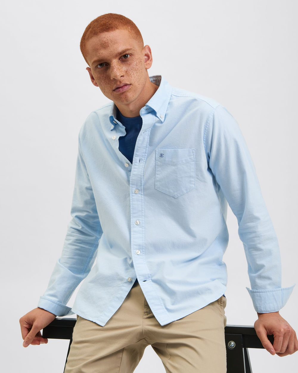 Ben Sherman Brighton Oxford Organic Shirts Blue | UOZANH-690