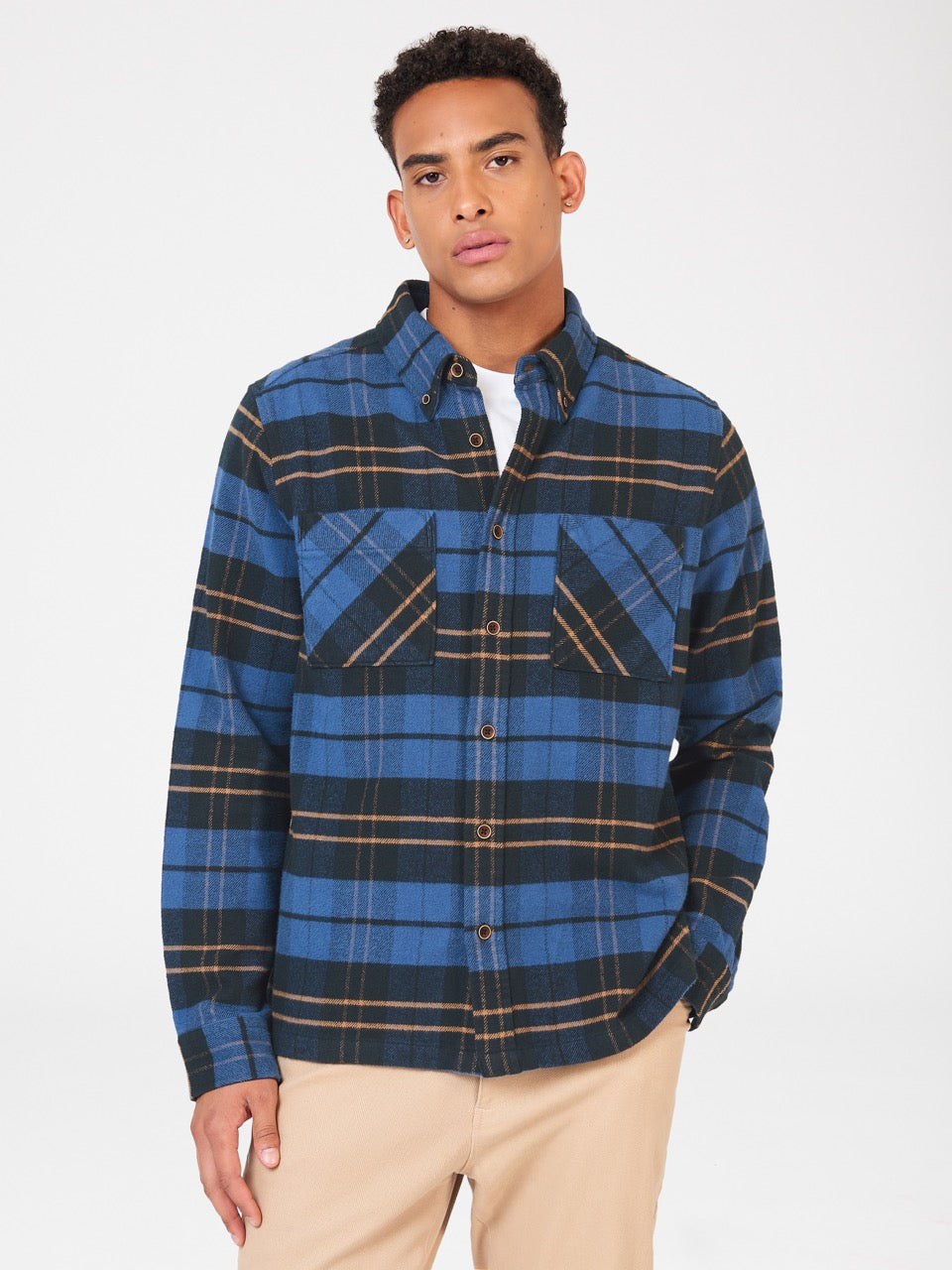 Ben Sherman Brushed Ivy Check Shirts Blue | ZBOUVW-315