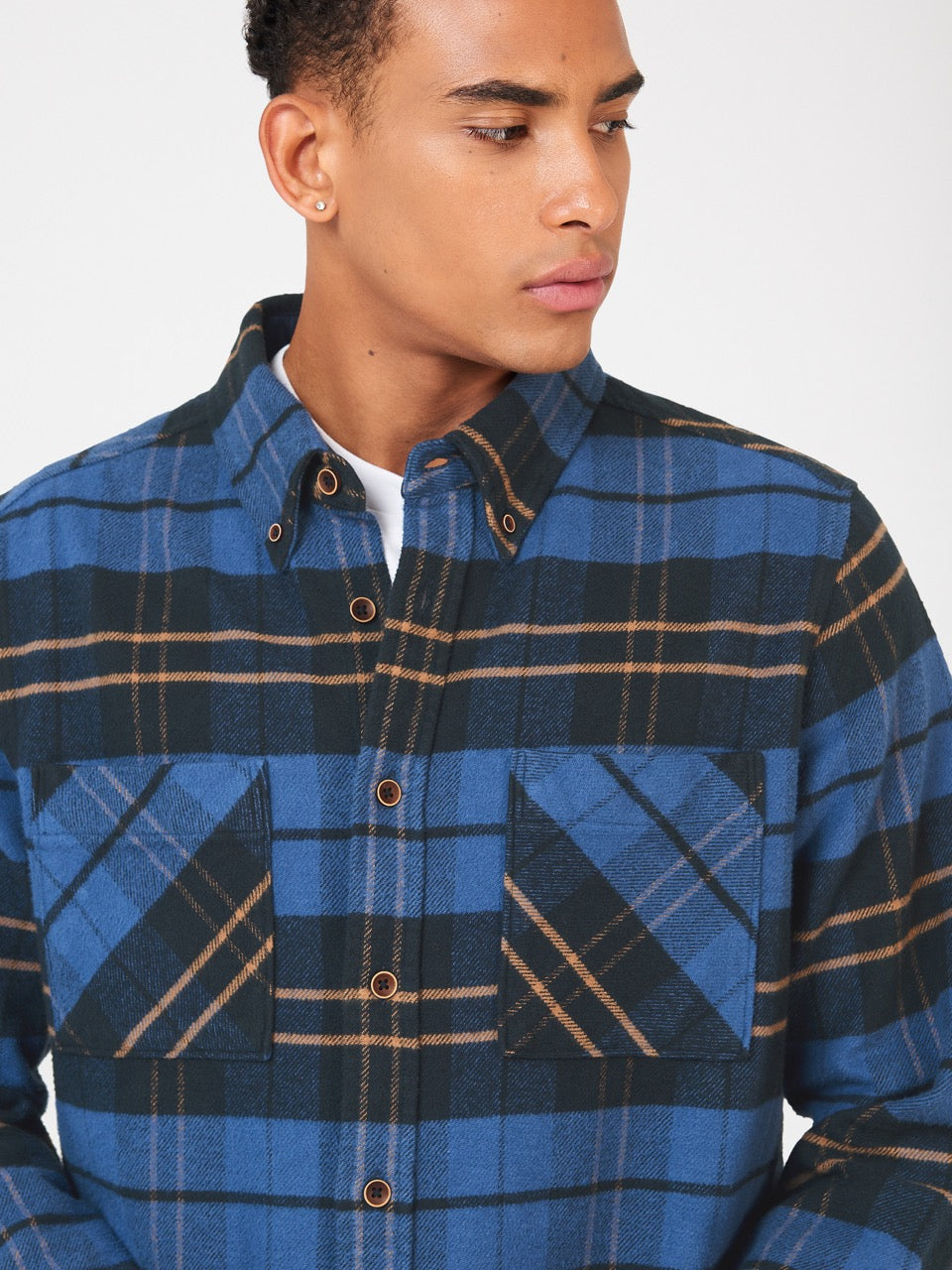 Ben Sherman Brushed Ivy Check Shirts Blue | ZBOUVW-315