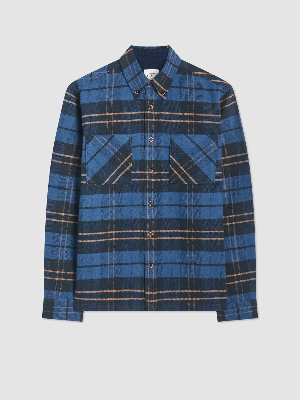 Ben Sherman Brushed Ivy Check Shirts Blue | ZBOUVW-315