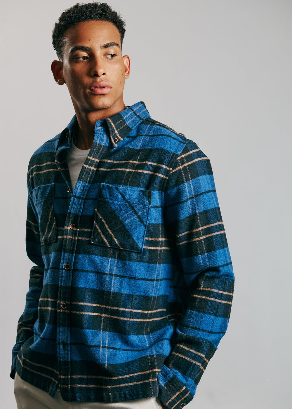 Ben Sherman Brushed Ivy Check Shirts Blue | ZBOUVW-315