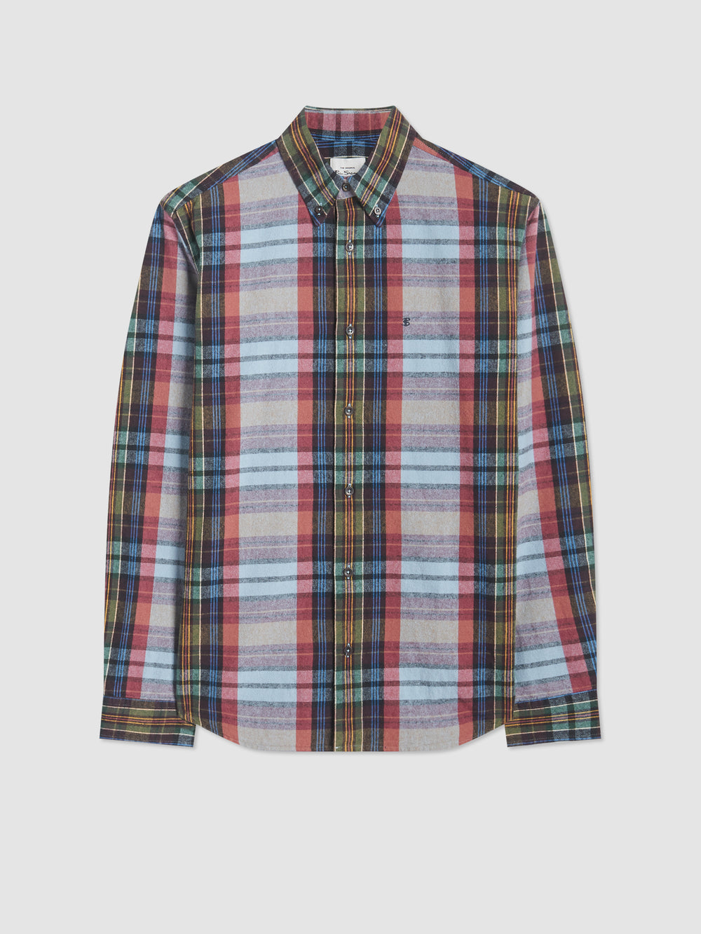 Ben Sherman Brushed Multicolour Check Oxford Shirts Blue | KZCGUM-135