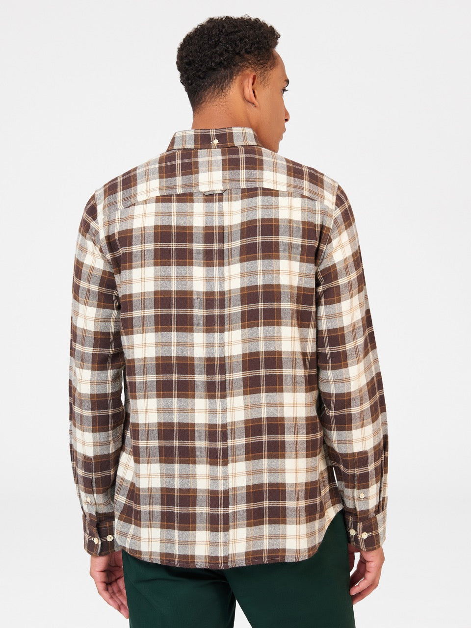 Ben Sherman Brushed Plain Check Shirts Chocolate | XCYLKB-130