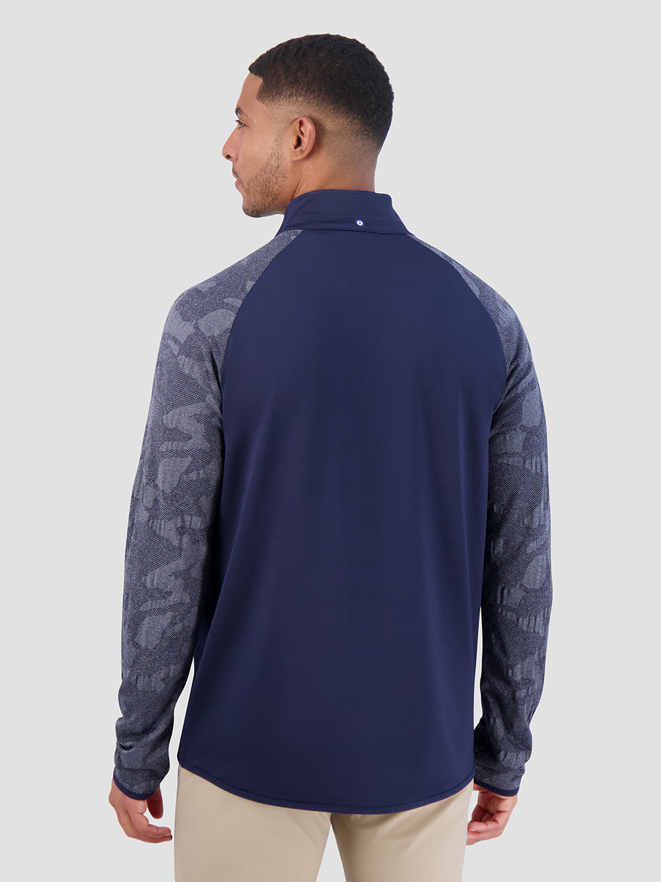 Ben Sherman Camo Jacq. Sleeve Quarter Zip Jackets Navy | DULWIA-168