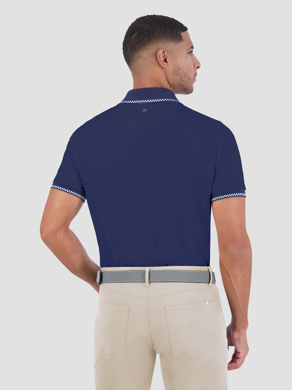 Ben Sherman Checker Rib Air Pique Sports Fit Polo Shirts Navy | YNXTKM-902