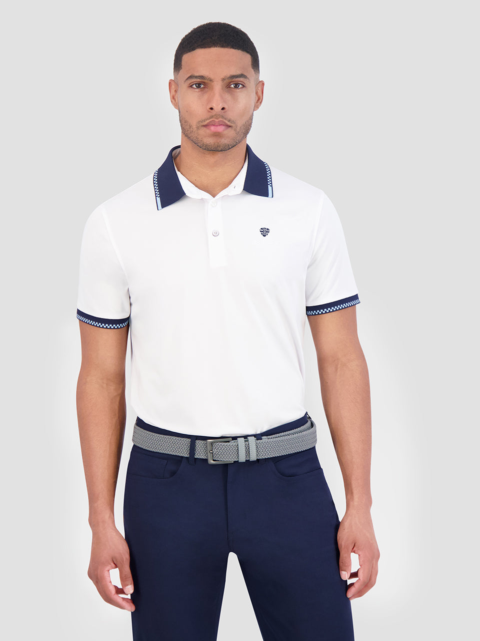 Ben Sherman Checker Rib Air Pique Sports Fit Polo Shirts White | GRSTHD-692