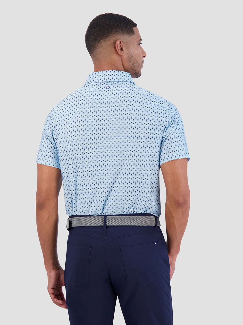 Ben Sherman Chequerboard Geo Polo Shirts Blue | PQMXAE-387