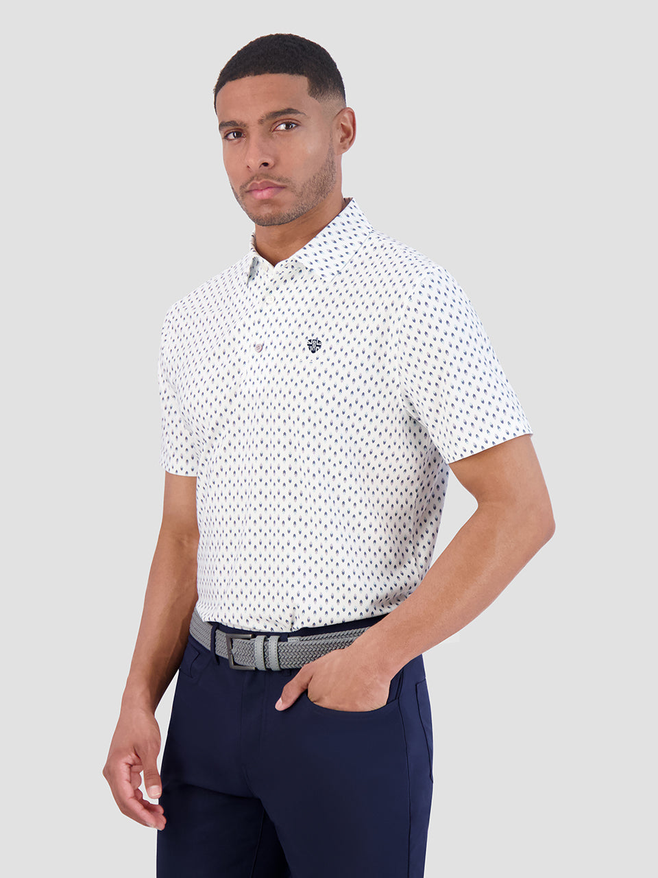 Ben Sherman Chequerboard Geo Polo Shirts White | LFYXVE-398