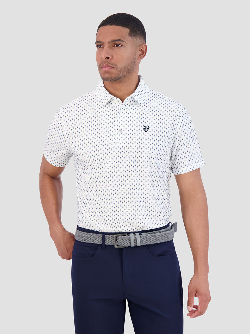 Ben Sherman Chequerboard Geo Polo Shirts White | LFYXVE-398