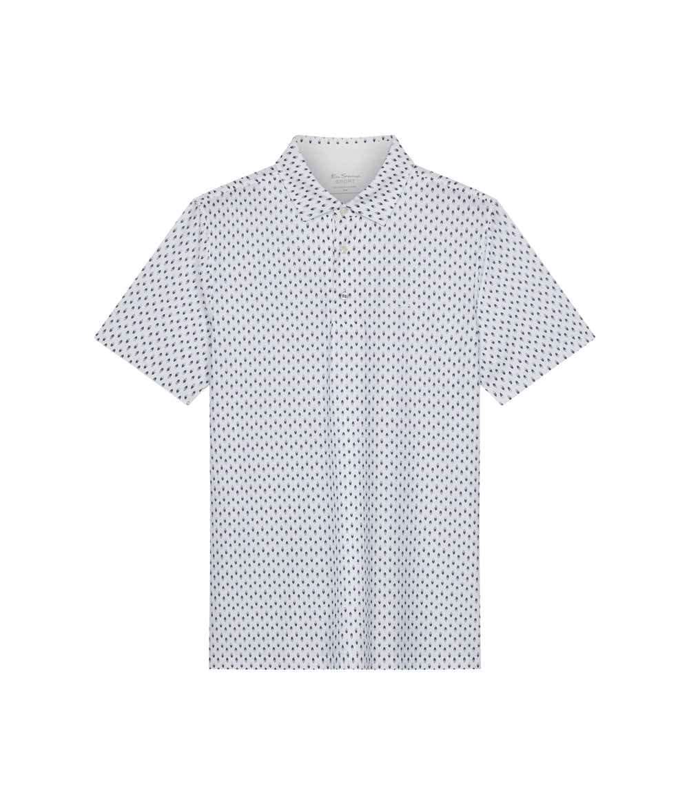 Ben Sherman Chequerboard Geo Polo Shirts White | LFYXVE-398