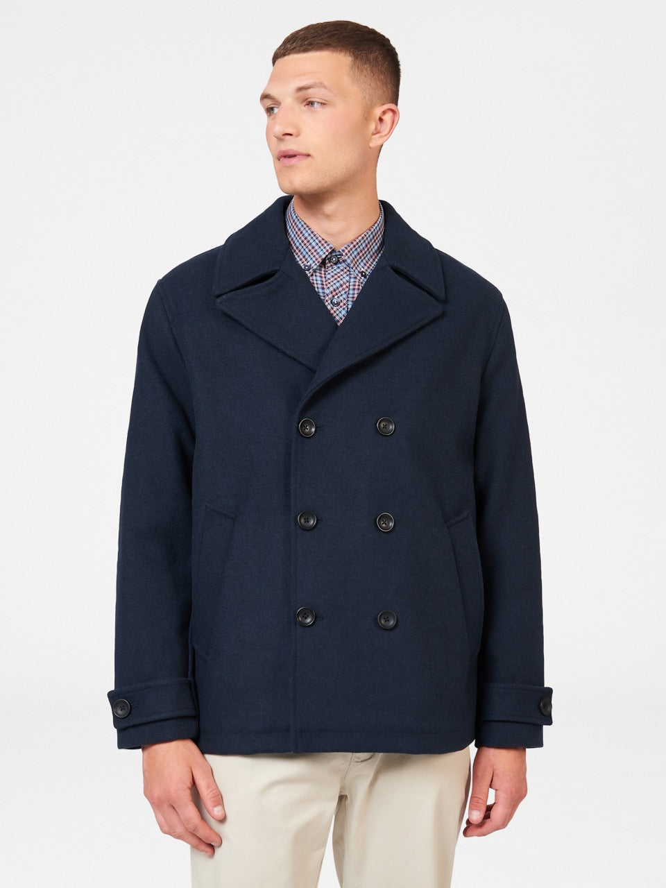 Ben Sherman Classic Wool Blend Midnight Jackets Black | CMFSUH-923