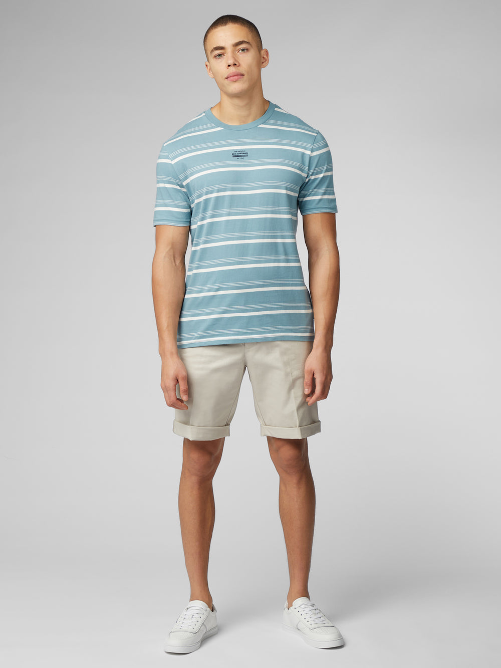 Ben Sherman Fine Stripe T-Shirt Blue | KQTDBL-924