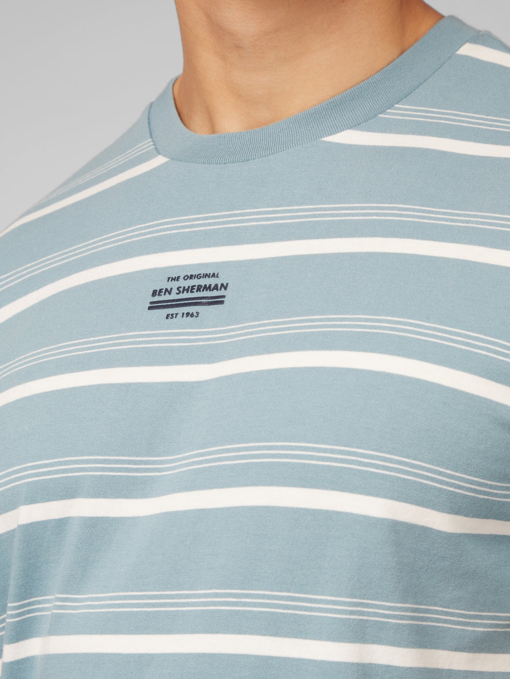 Ben Sherman Fine Stripe T-Shirt Blue | KQTDBL-924