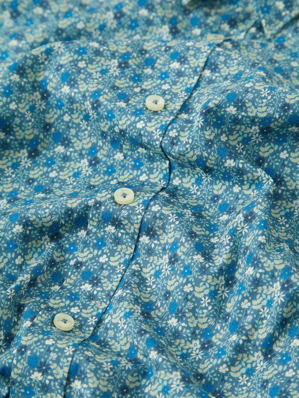 Ben Sherman Floral Print Long-Sleeve Shirts Blue Grey | WQATZG-786