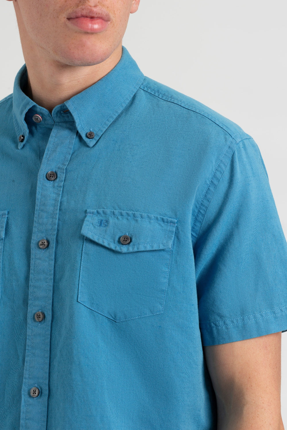 Ben Sherman Garment Dye Linen Shirts Blue | LDSWYV-017